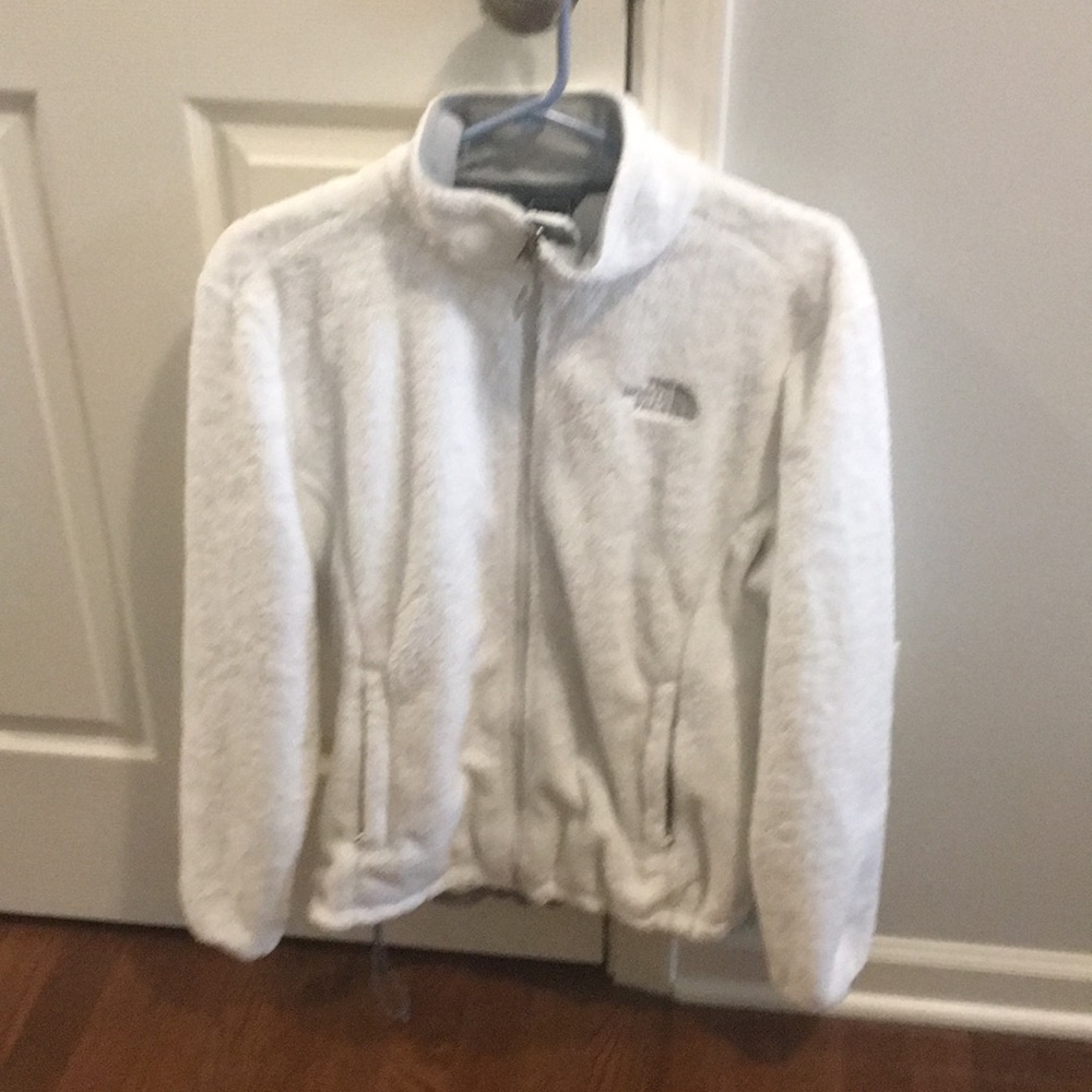 NorthFace white furry fleece